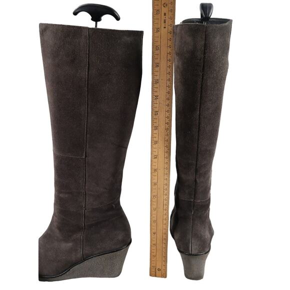 Gabor Shoes Womens 10 Wedge Boots Suede Knee High Zip Fashion Rinkata Patchwork - Picture 7 of 16